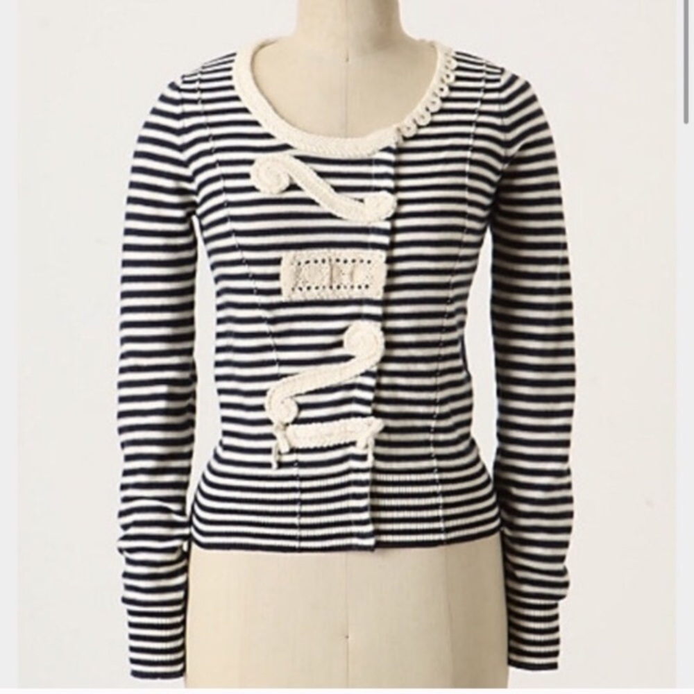 Sparrow navy and cream cardigan